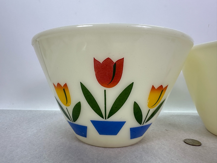 Pair Of Vintage Fire King Oven Ware Mixing Bowls 9.5'W X 6'H [Photo 3]