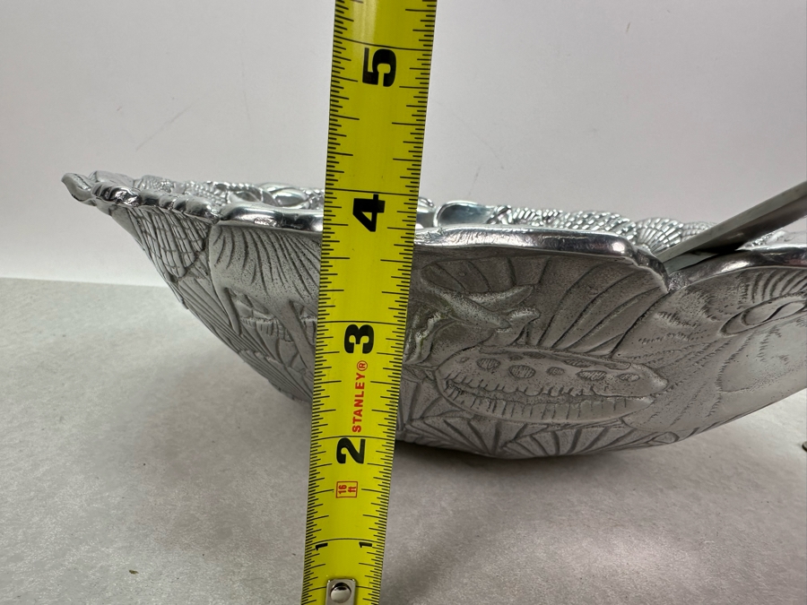 Arthur Court Seashell Metal Bowl 14'W With EKCO Prince Stainless Steel Salad Serving Set [Photo 10]