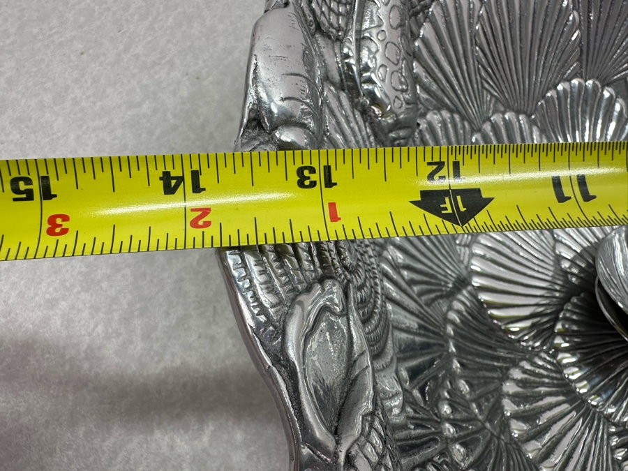 Arthur Court Seashell Metal Bowl 14'W With EKCO Prince Stainless Steel Salad Serving Set [Photo 9]