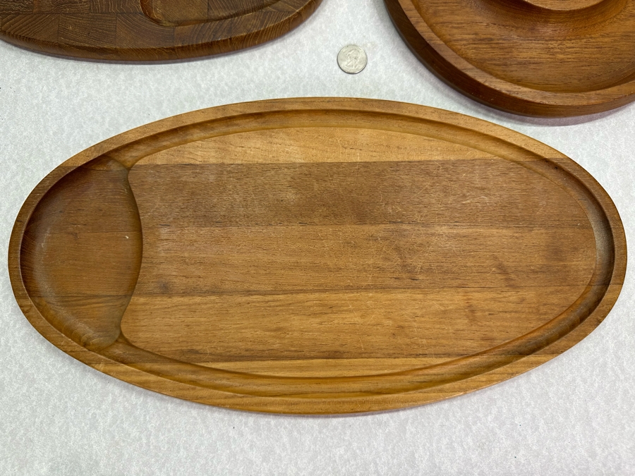 (3) Dansk Denmark Wooden Serving Trays Largest Is 17.5'W [Photo 3]