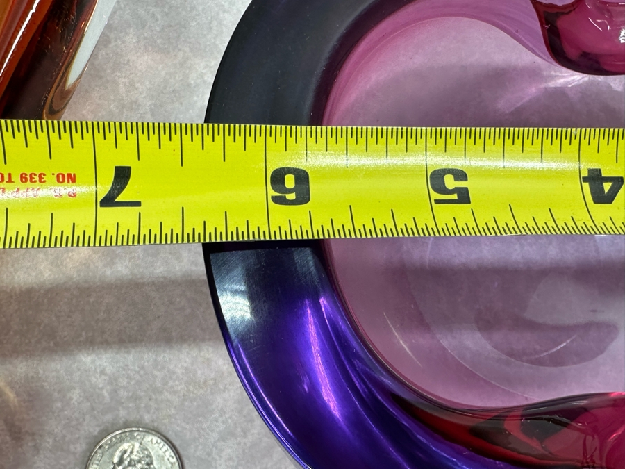Vintage Italian Murano Glass Bowl 7.5'W & Ashtray 6.5'W [Photo 5]