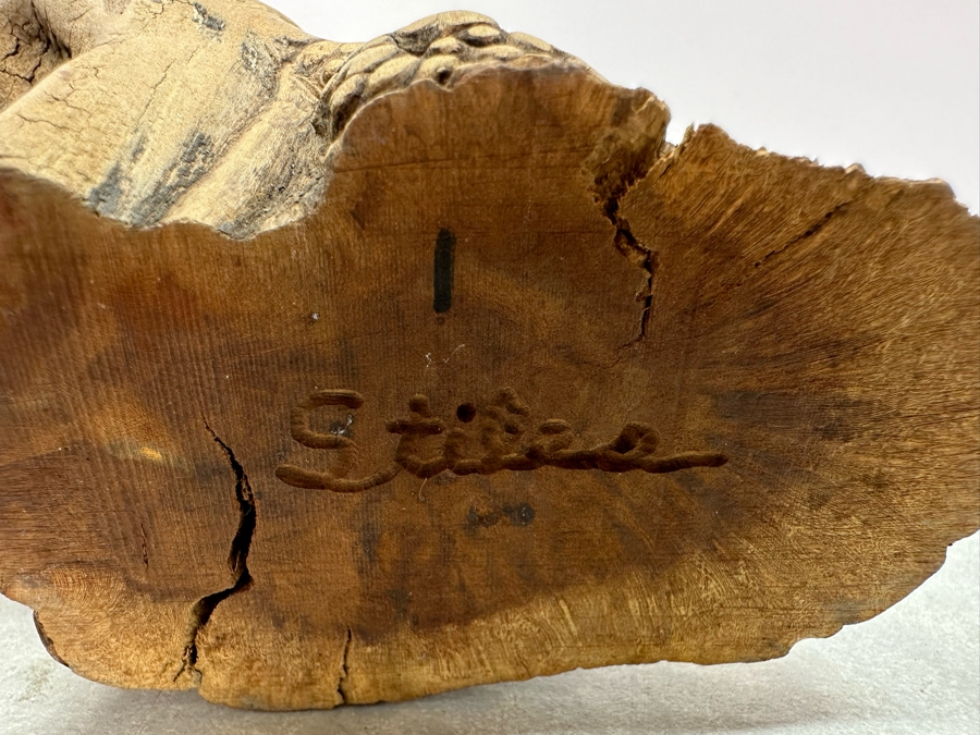 Pair Of Signed Hoselton Canada Animal Figurines And Artist Signed Carved Stone Bird On Driftwood Signed Stiles 5.5'H [Photo 7]