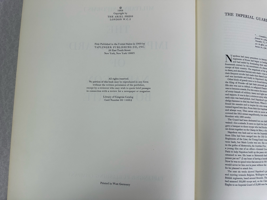 Vintage 1969 Taplinger Publishing Co. Military Uniforms I Of The Imperial Guard Of Napoleon Bonaparte With 16 Full Color Plates [Photo 6]