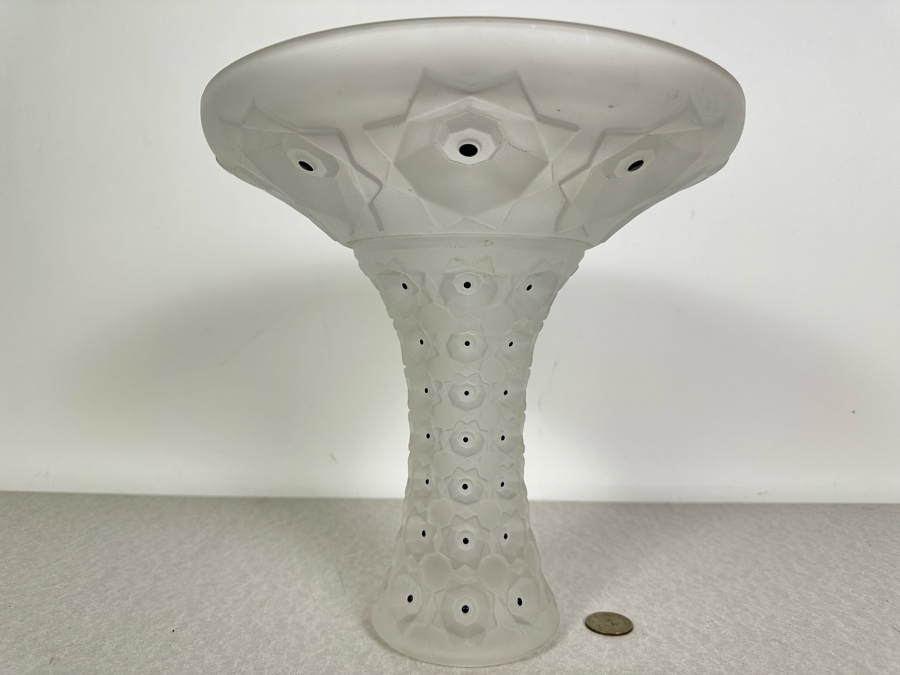 Stunning Vintage Art Glass Vase In The Style Of Lalique 10W X 10H [Photo 3]