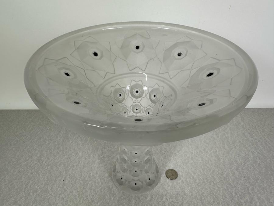 Stunning Vintage Art Glass Vase In The Style Of Lalique 10W X 10H [Photo 6]