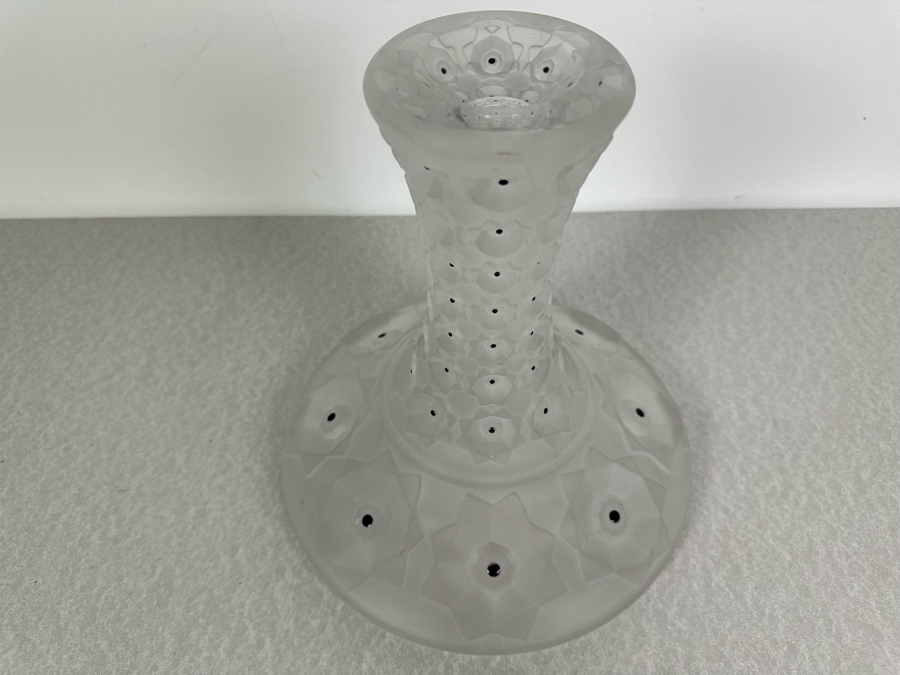 Stunning Vintage Art Glass Vase In The Style Of Lalique 10W X 10H [Photo 9]