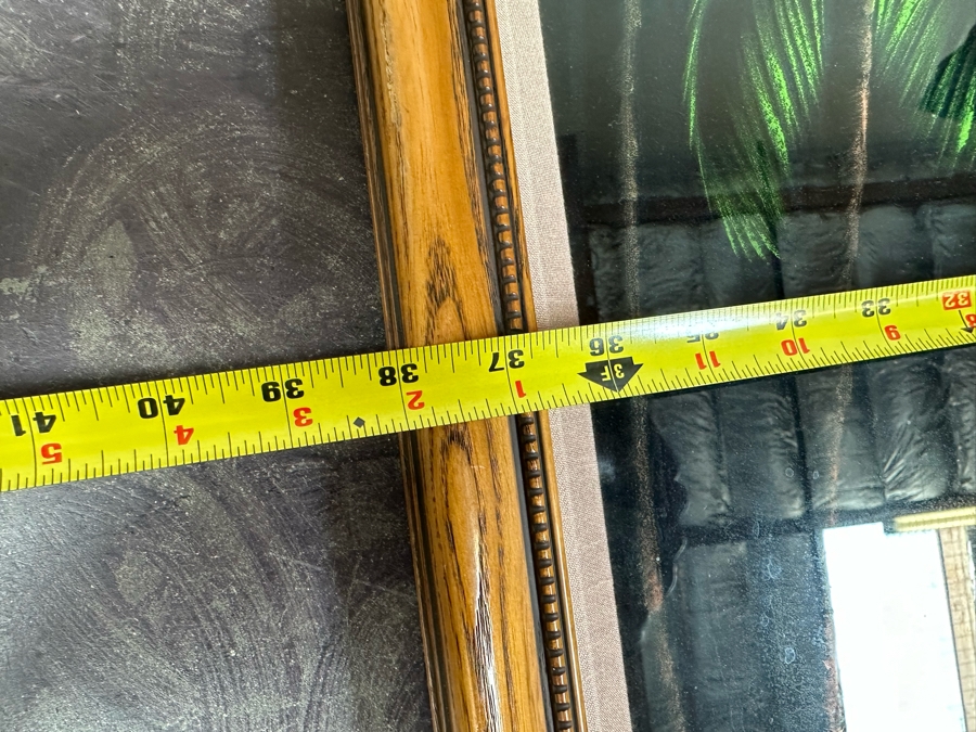 Vintage MCM Artist Signed Original Velvet Painting Framed 38 X 27 [Photo 5]