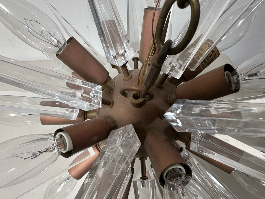 Contemporary Lucite & Metal Sputnik Chandelier 19'H [Photo 5]