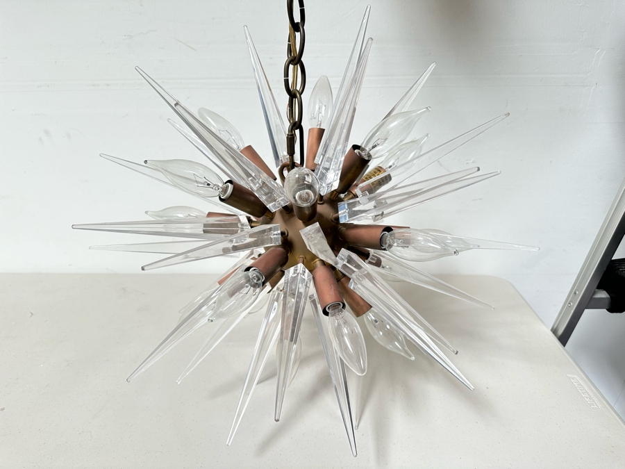 Contemporary Lucite & Metal Sputnik Chandelier 19'H [Photo 7]