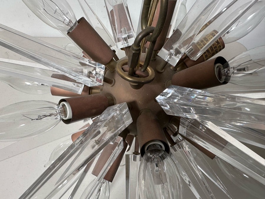 Contemporary Lucite & Metal Sputnik Chandelier 19'H [Photo 3]