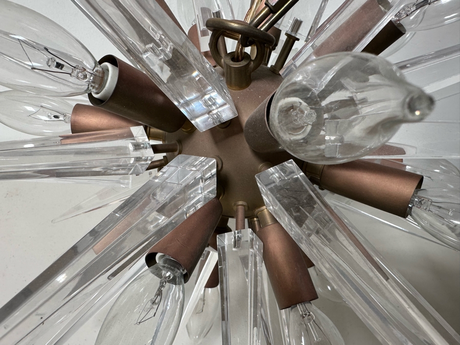 Contemporary Lucite & Metal Sputnik Chandelier 19'H [Photo 4]