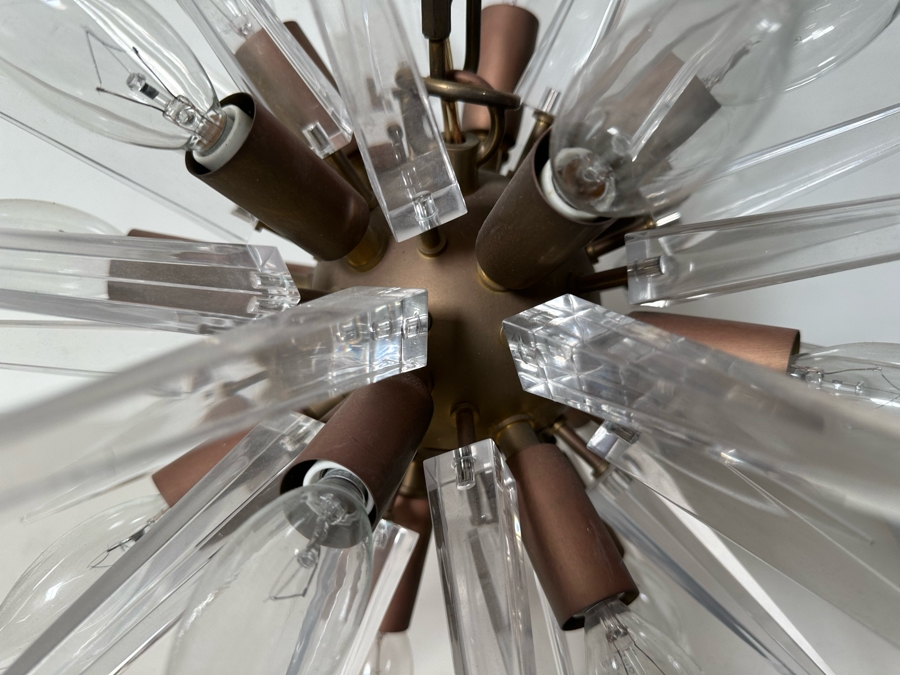 Contemporary Lucite & Metal Sputnik Chandelier 19'H [Photo 2]