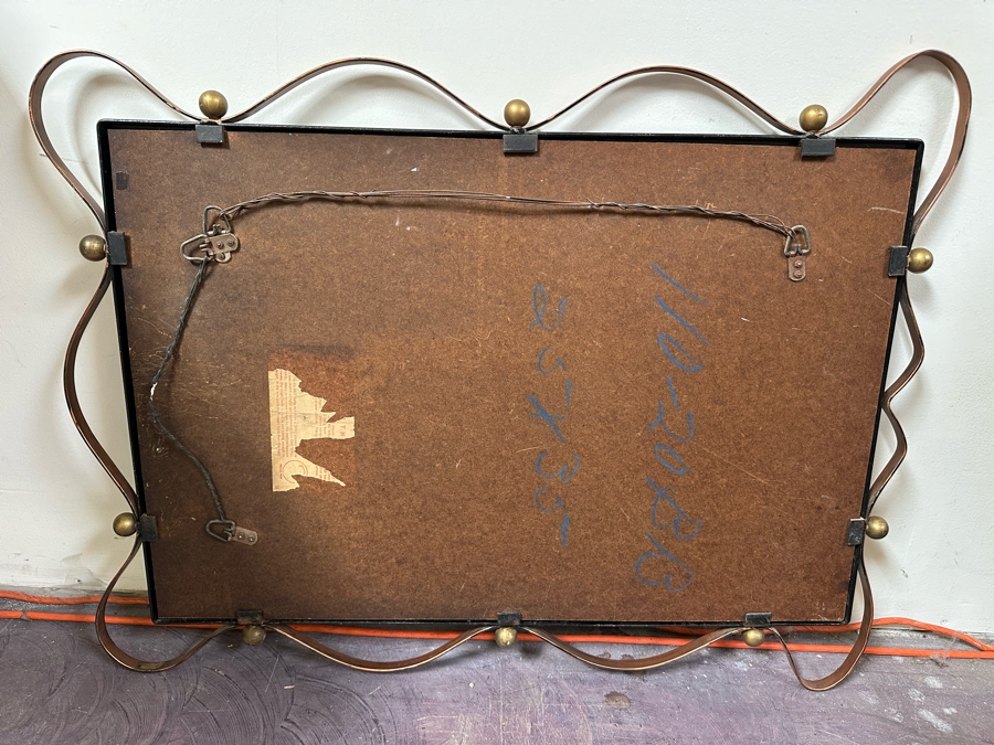Vintage MCM Metal Wall Mirror 34.5'W X 28'H [Photo 4]