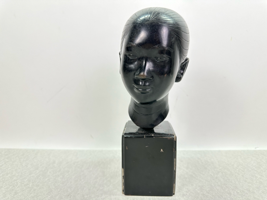 Vintage Metal Vietnamese Woman Bust Sculpture 10'H [Photo 4]