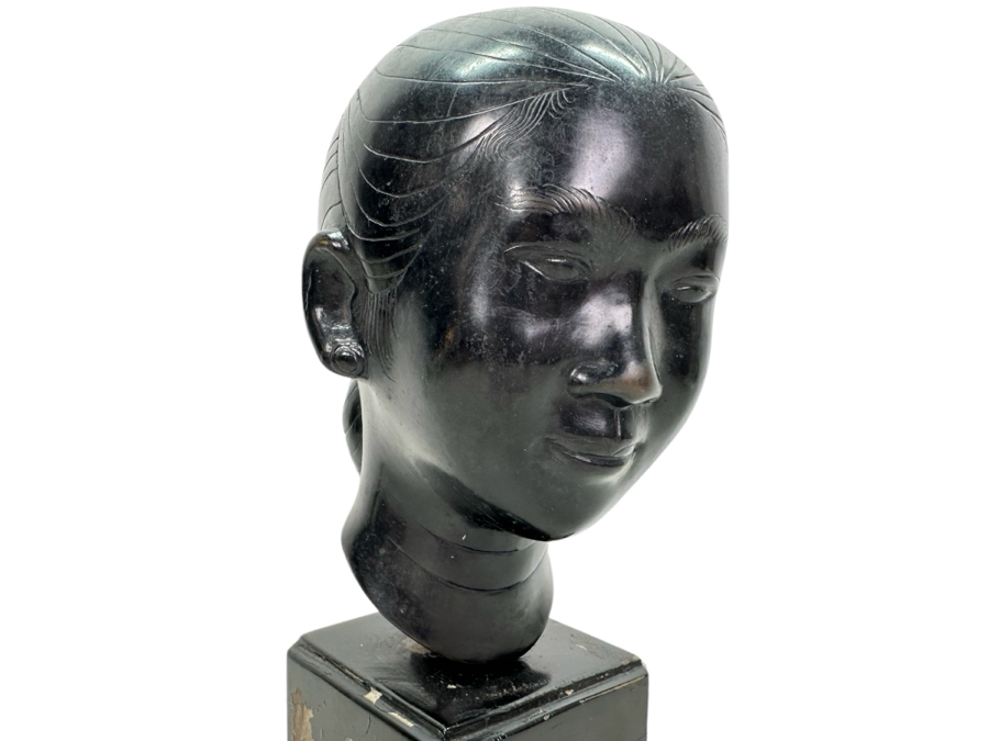 Vintage Metal Vietnamese Woman Bust Sculpture 10'H [Photo 2]