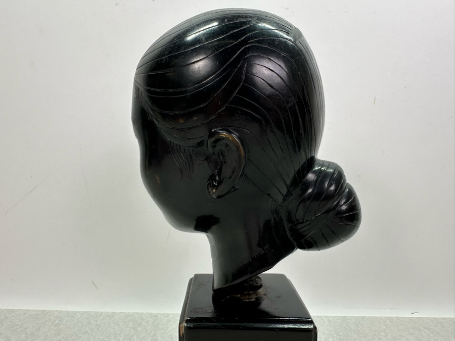 Vintage Metal Vietnamese Woman Bust Sculpture 10'H [Photo 7]
