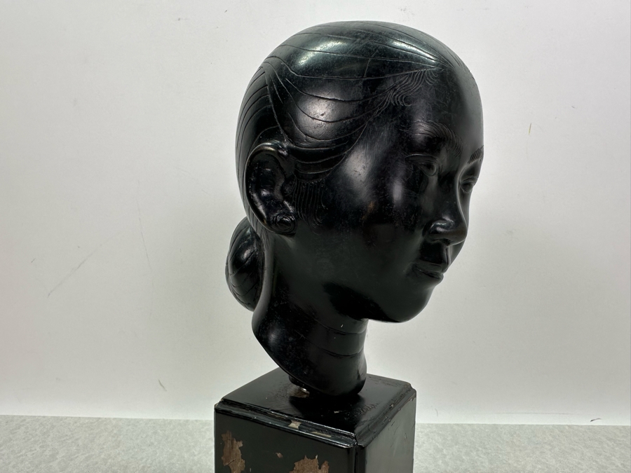 Vintage Metal Vietnamese Woman Bust Sculpture 10'H [Photo 11]