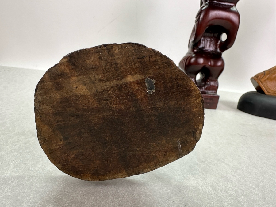 Three Hand Carved Wooden Sculptures 11'H - 14.5'H [Photo 10]