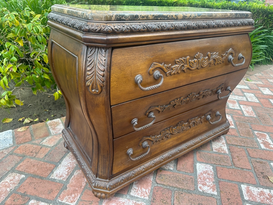 Bombay 3-Drawer Chest Of Drawers With Marble Top 37'W X 19'D X 31'H [Photo 7]