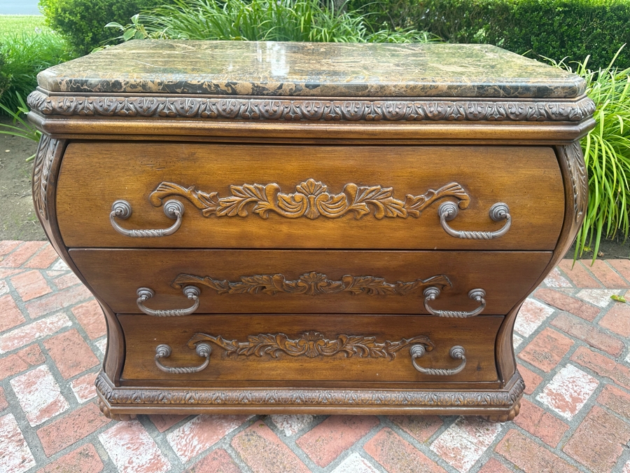 Bombay 3-Drawer Chest Of Drawers With Marble Top 37'W X 19'D X 31'H [Photo 6]