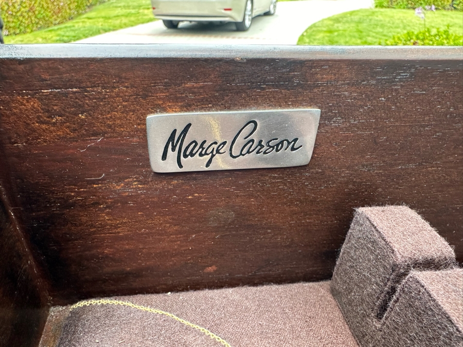 Stunning Marge Carson French Renaissance Style Inset Marble Top Sideboard Buffet Credenza (Note That Center Marble Top Has A Crack - See Photos) 9'W X 2'D X 42'H Estimate $5,000 [Photo 12]
