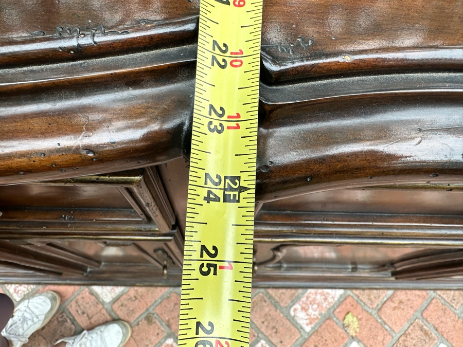 Stunning Marge Carson French Renaissance Style Inset Marble Top Sideboard Buffet Credenza (Note That Center Marble Top Has A Crack - See Photos) 9'W X 2'D X 42'H Estimate $5,000 [Photo 21]