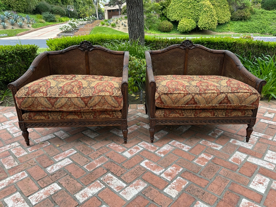 Pair Of Grand Oversize Cane Alexander and Mary By John-Richard Armchairs 40'W X 33'D X 37'H Estimate $4,000 [Photo 4]