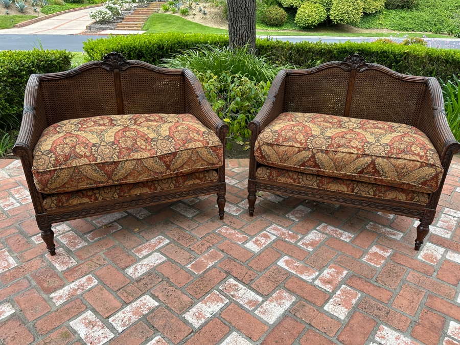 Pair Of Grand Oversize Cane Alexander and Mary By John-Richard Armchairs 40'W X 33'D X 37'H Estimate $4,000 [Photo 7]