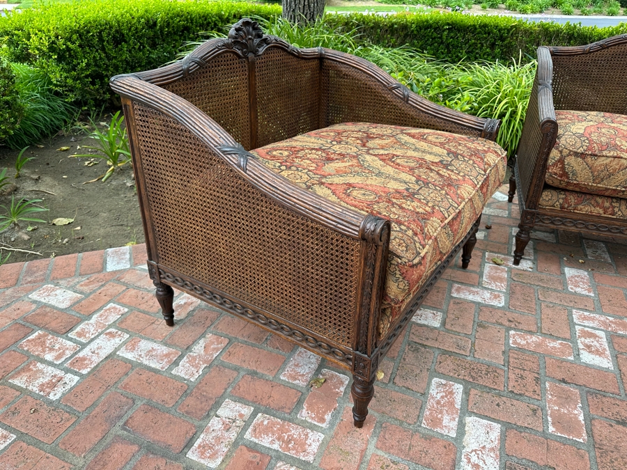 Pair Of Grand Oversize Cane Alexander and Mary By John-Richard Armchairs 40'W X 33'D X 37'H Estimate $4,000 [Photo 9]
