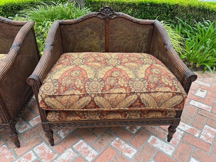 Pair Of Grand Oversize Cane Alexander and Mary By John-Richard Armchairs 40'W X 33'D X 37'H Estimate $4,000 [Photo 6]