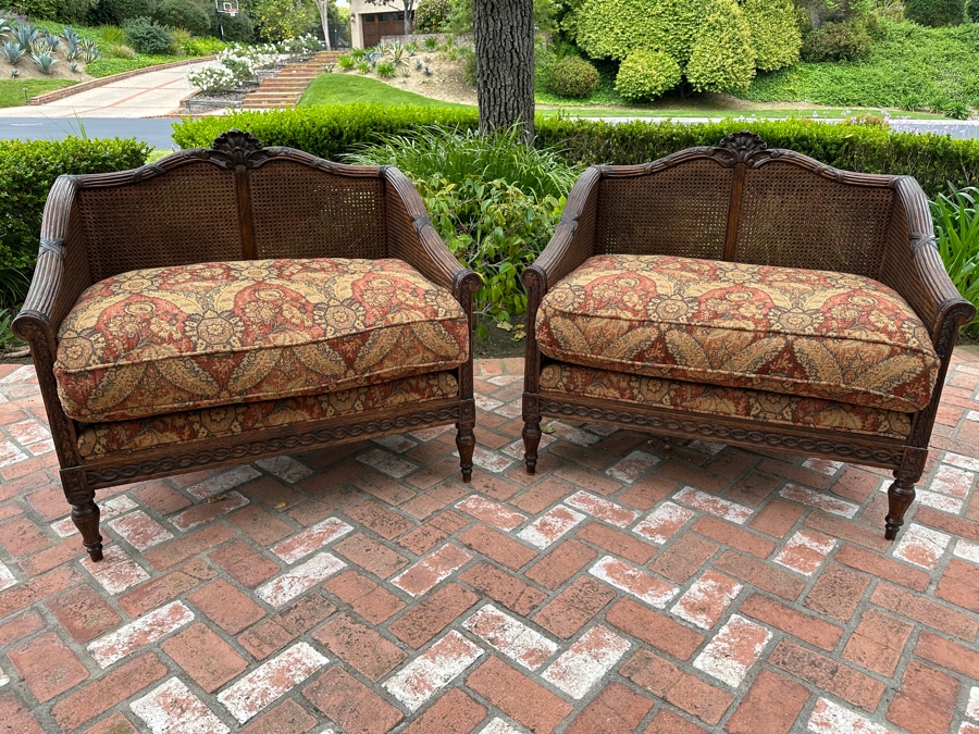 Pair Of Grand Oversize Cane Alexander and Mary By John-Richard Armchairs 40'W X 33'D X 37'H Estimate $4,000 [Photo 3]