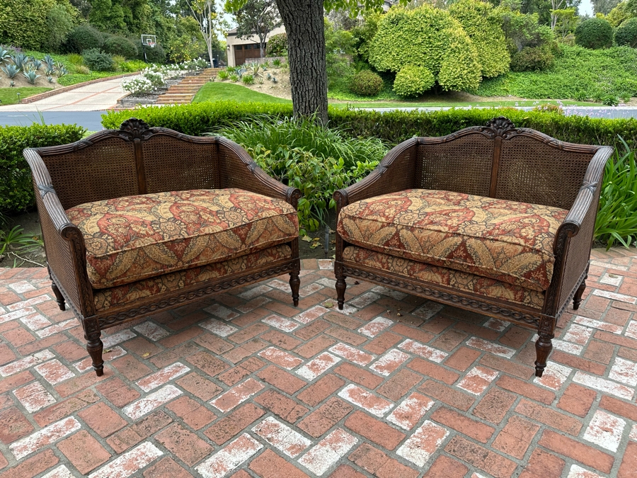 Pair Of Grand Oversize Cane Alexander and Mary By John-Richard Armchairs 40'W X 33'D X 37'H Estimate $4,000 [Photo 8]