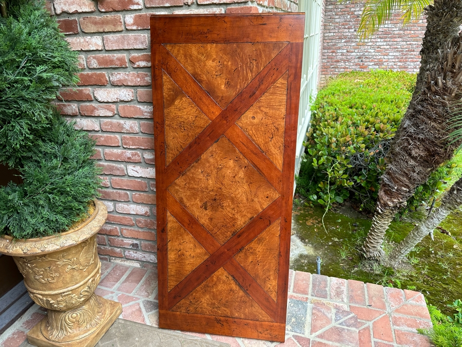 Impressive Henredon Furniture Burl Walnut Marquetry Top Formal Dining Table 92'W X 52'D X 30.5'H With One Leaf 22'W And Six Henredon Dining Chairs And Two Henredon Armchairs (8 Chairs Total) Estimate $10,000+ [Photo 22]