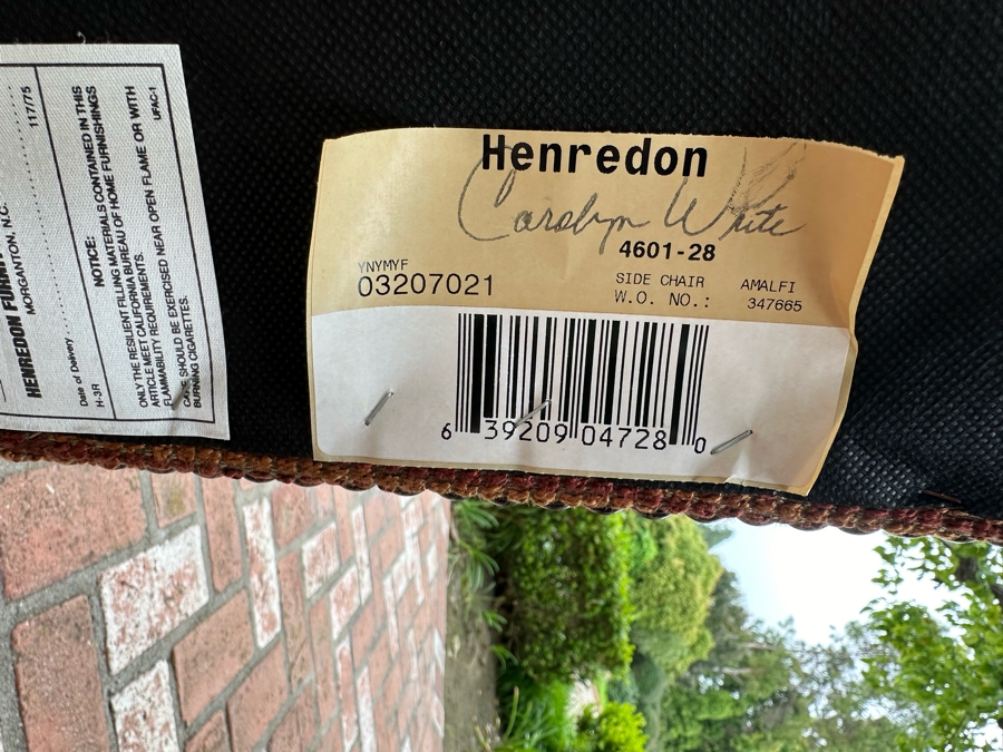 Impressive Henredon Furniture Burl Walnut Marquetry Top Formal Dining Table 92'W X 52'D X 30.5'H With One Leaf 22'W And Six Henredon Dining Chairs And Two Henredon Armchairs (8 Chairs Total) Estimate $10,000+ [Photo 12]