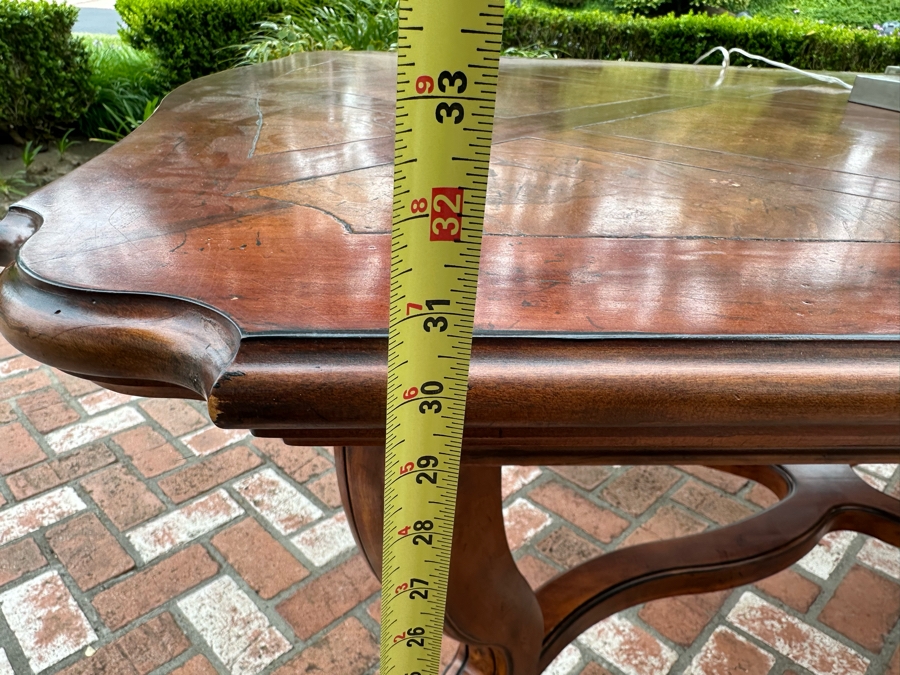 Impressive Henredon Furniture Burl Walnut Marquetry Top Formal Dining Table 92'W X 52'D X 30.5'H With One Leaf 22'W And Six Henredon Dining Chairs And Two Henredon Armchairs (8 Chairs Total) Estimate $10,000+ [Photo 27]