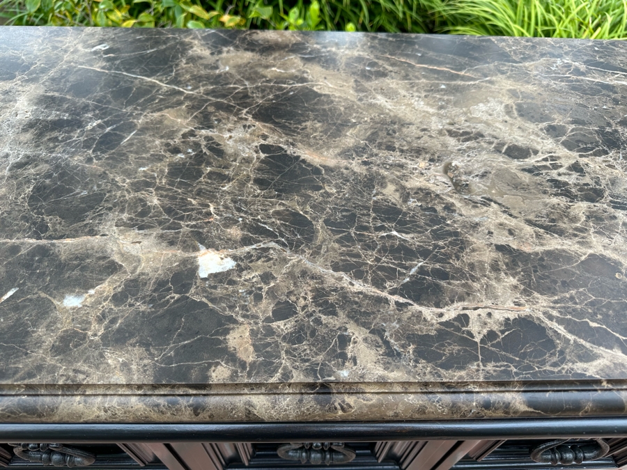 Stanley Furniture Marble Top Sideboard Server With Felt Lined Silverware Drawers 67'W X 21'D X 40'H [Photo 13]