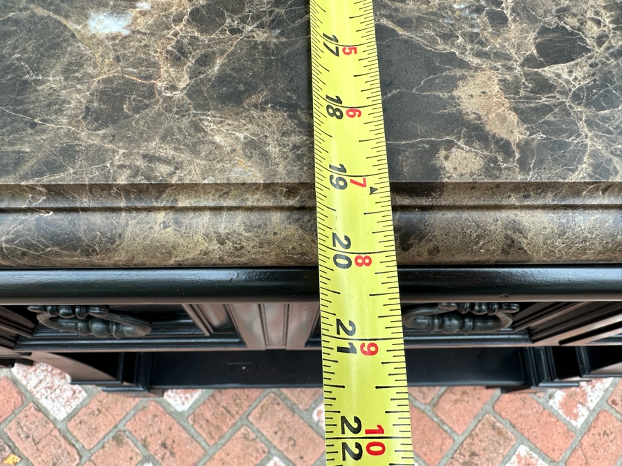 Stanley Furniture Marble Top Sideboard Server With Felt Lined Silverware Drawers 67'W X 21'D X 40'H [Photo 14]