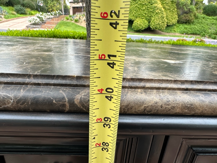 Stanley Furniture Marble Top Sideboard Server With Felt Lined Silverware Drawers 67'W X 21'D X 40'H [Photo 15]