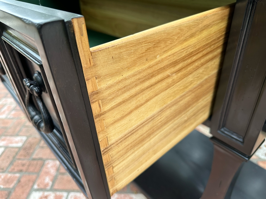 Stanley Furniture Marble Top Sideboard Server With Felt Lined Silverware Drawers 67'W X 21'D X 40'H [Photo 7]