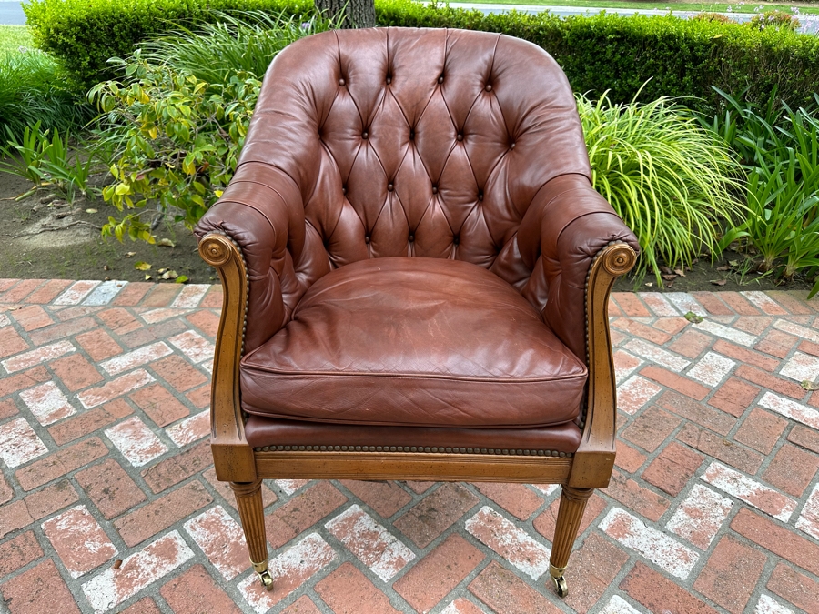 Drexel Heritage Lillian August Leather Armchair 29'W [Photo 2]