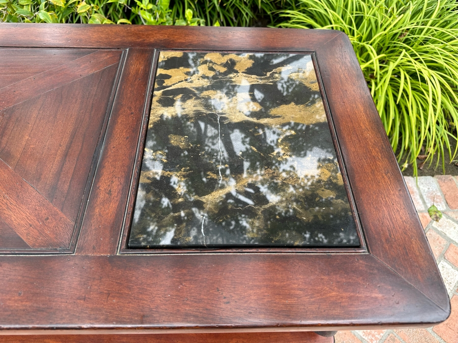 Drexel Heritage Cabinet Credenza With Inset Italian Marble 53.5'W X 22'D X 38.5'H [Photo 7]