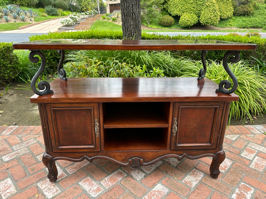 Drexel Heritage Cabinet Credenza With Inset Italian Marble 53.5'W X 22'D X 38.5'H [Photo 6]