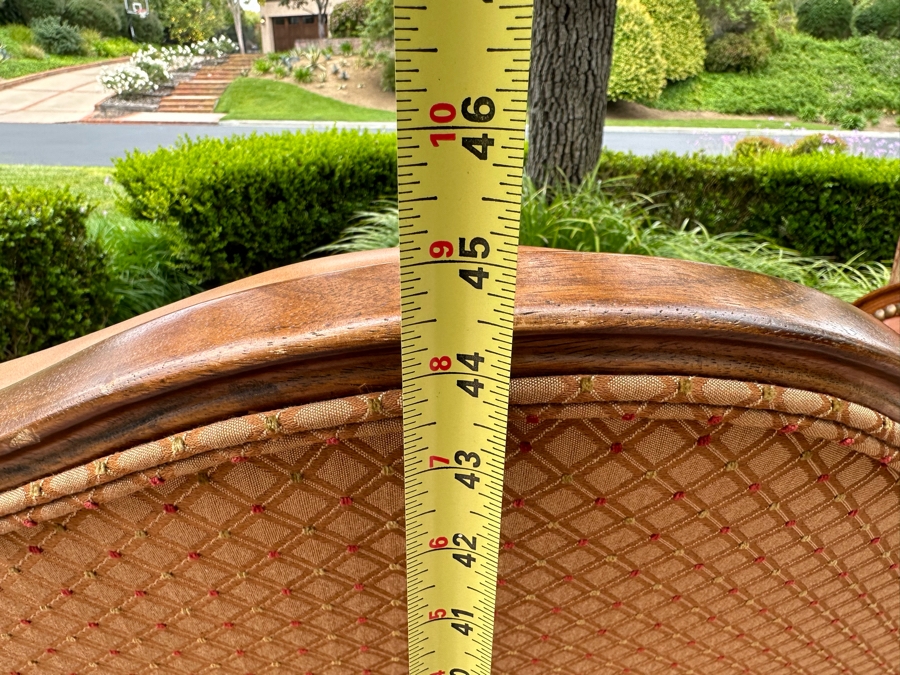 Pair Of Leather Wingback Armchairs With Brass Nailheads 35'W X 44'D X 44'H [Photo 9]