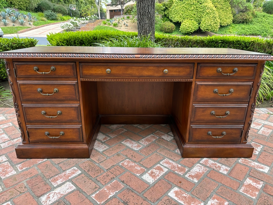 Seven Seas By Hooker Furniture Wooden Office Desk 6'W X 2'D X 31.5'H [Photo 3]