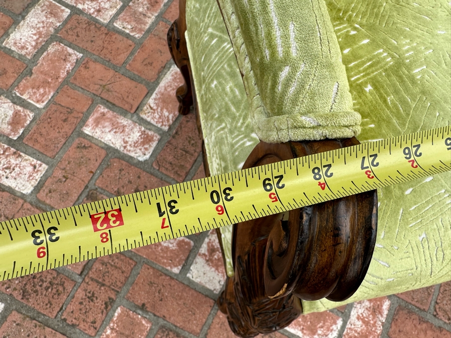 Century Furniture Wingback Upholsted Light Green Armchair 29'W X 49'H [Photo 6]