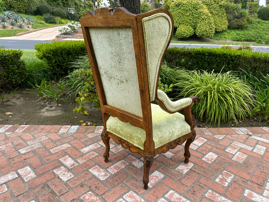 Century Furniture Wingback Upholsted Light Green Armchair 29'W X 49'H [Photo 5]