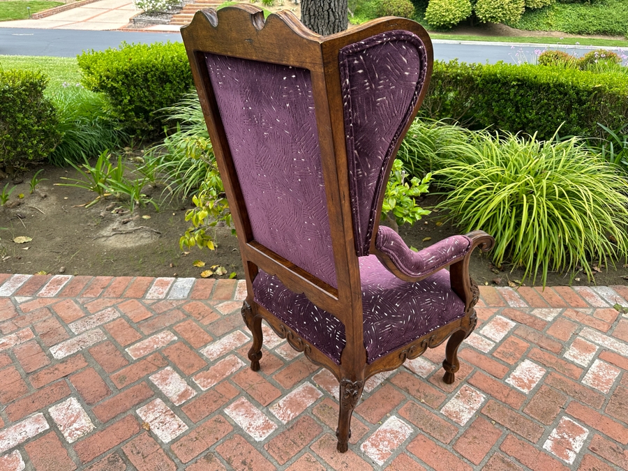 Century Furniture Wingback Upholsted Amethyst Purple Armchair 29'W X 49'H [Photo 4]