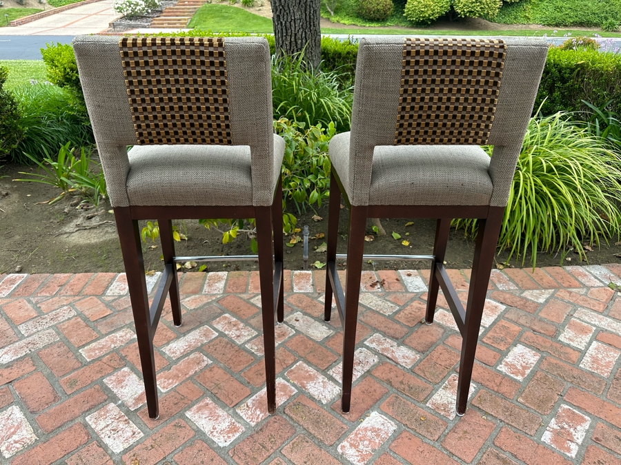 Pair Of Contemporary Barstools By Designmaster Furniture 32'H Seat Height 42'H [Photo 4]