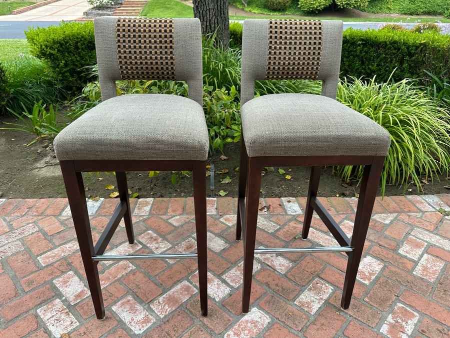 Pair Of Contemporary Barstools By Designmaster Furniture 32'H Seat Height 42'H [Photo 2]