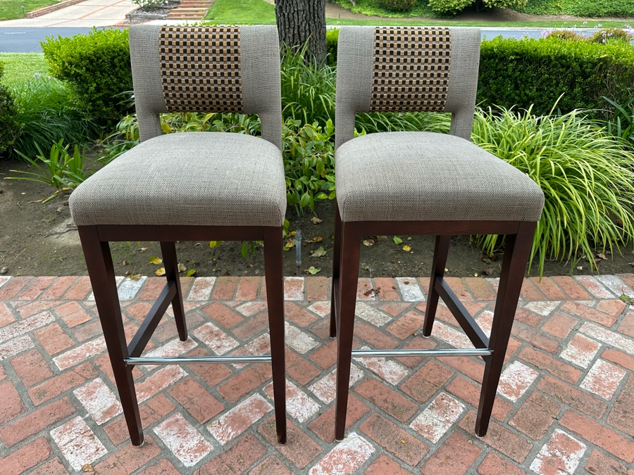 Pair Of Contemporary Barstools By Designmaster Furniture 32'H Seat Height 42'H [Photo 1]